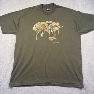 Vintage 90s Fruit of the Loom XXL Green Tee A Day at Camp Single Stitch USA Made
